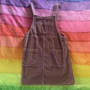 Mauve Corduroy Overall Dress